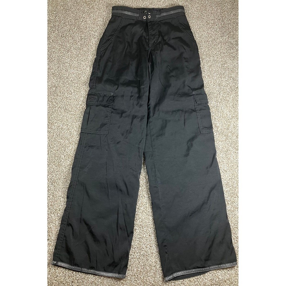 Vintage Breakdown Black Fits 24x31 Cargo Pants Wide Leg Y2K Skate Mens XSM USA